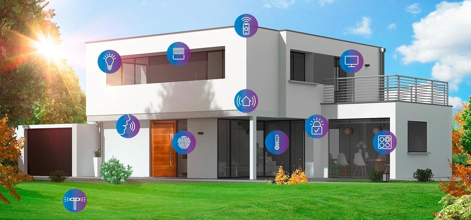 Smarthome mit smartfabrik-Piktogrammen